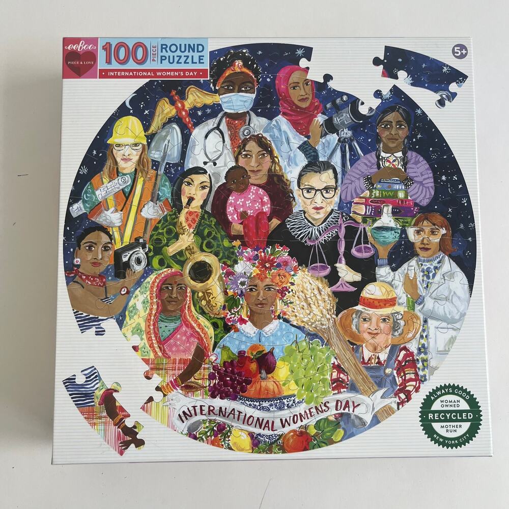 eeBoo International Women's Day 100 Piece Round Puzzle